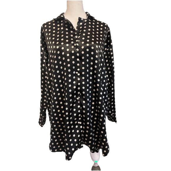 Vintage Victoria's Secret Gold Label Y2K Polka Dot Tunic/Mini Dress/Chamise - Picture 1 of 7